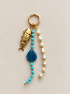 Turquoise Pearl Fish Charm