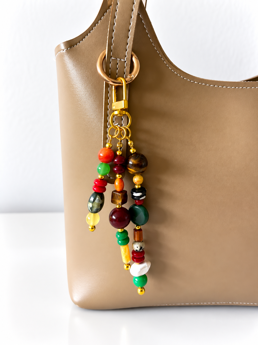 Earthy Beaded Bag Charm