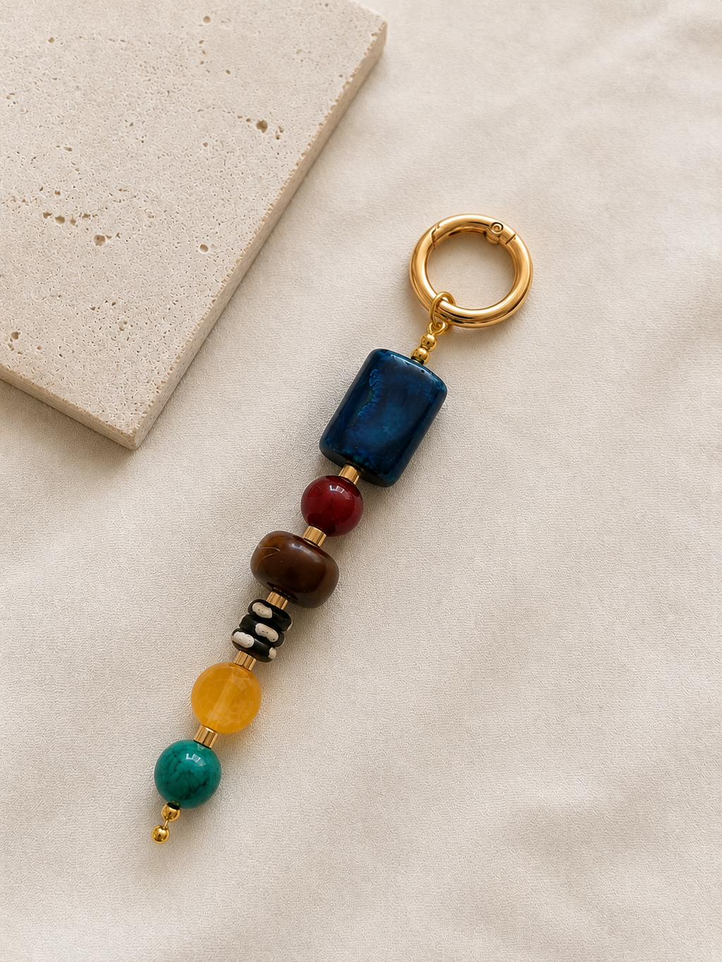 Boho Beaded Keychain Multicolor Bag Charm