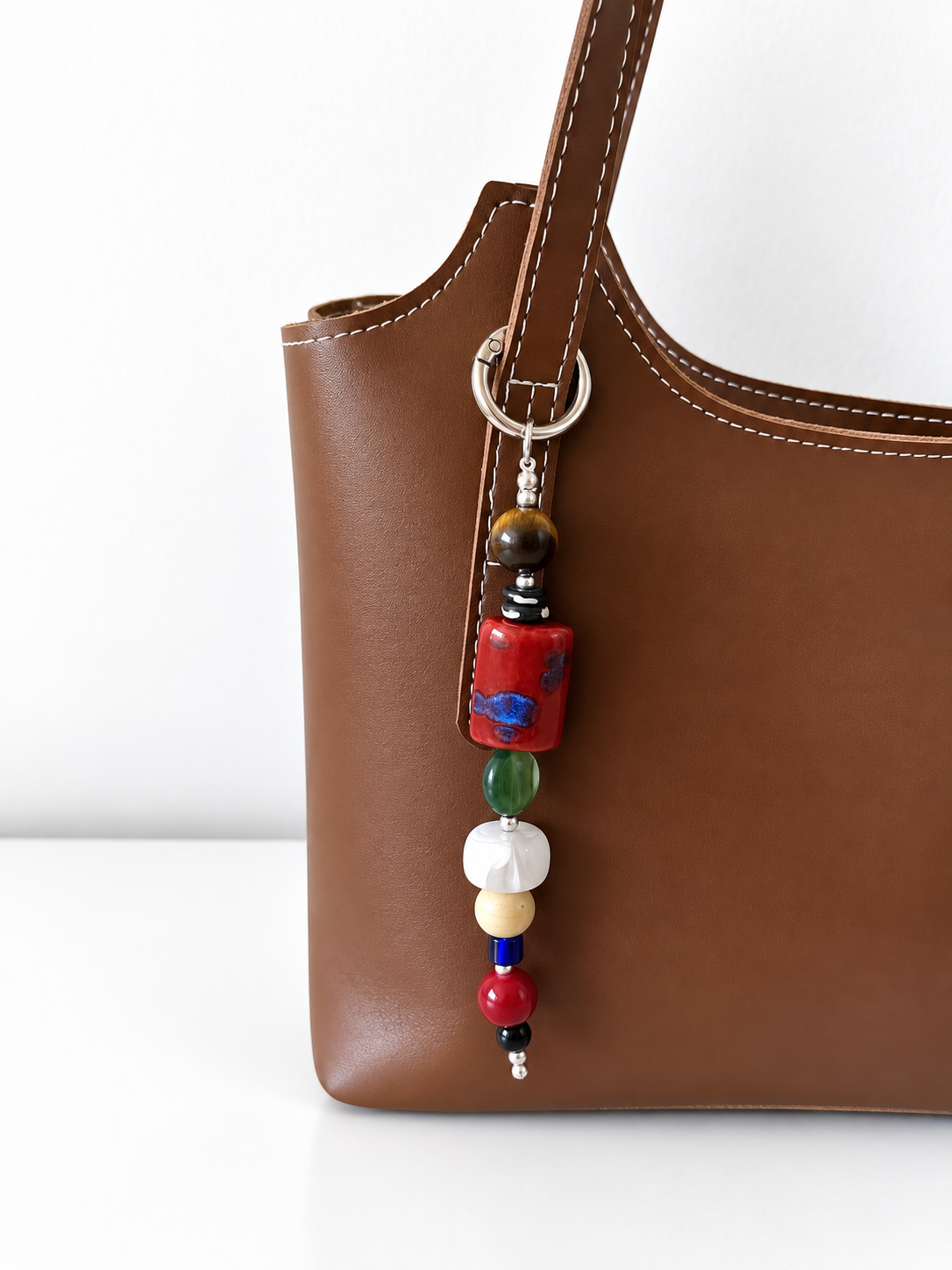 Boho Beaded Keychain Colorful Bag Charm
