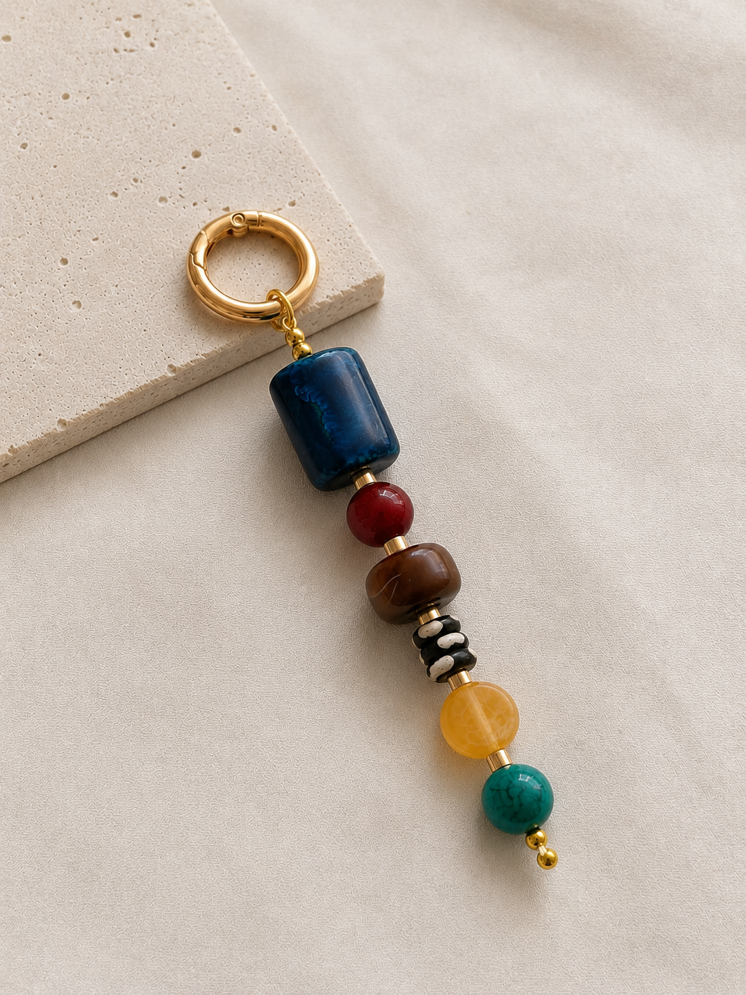 Boho Beaded Keychain Multicolor Bag Charm