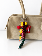 Colorful London Bus Beaded Keychain Bag Charm
