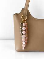 Pink Beaded Keychain Blush Statement Bag Charm
