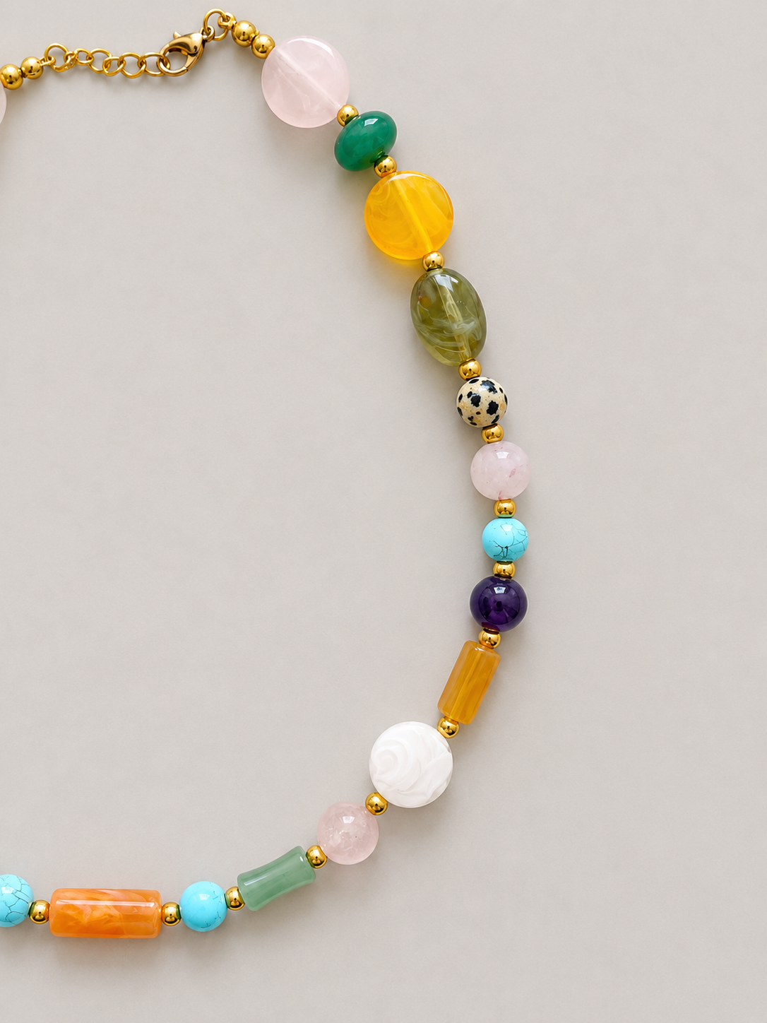 Colorful Gemstone Beaded Necklace