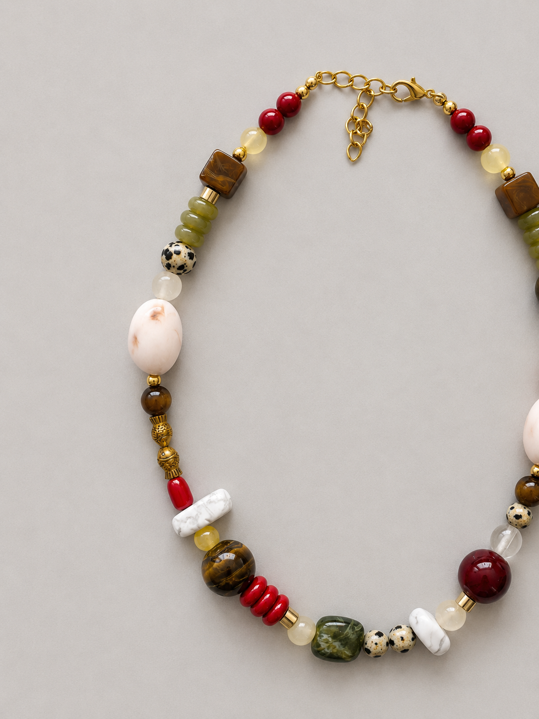 Boho Mixed Bead Statement Necklace