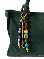 Moon Charm Multicolor Beaded Keychain Bag Charm