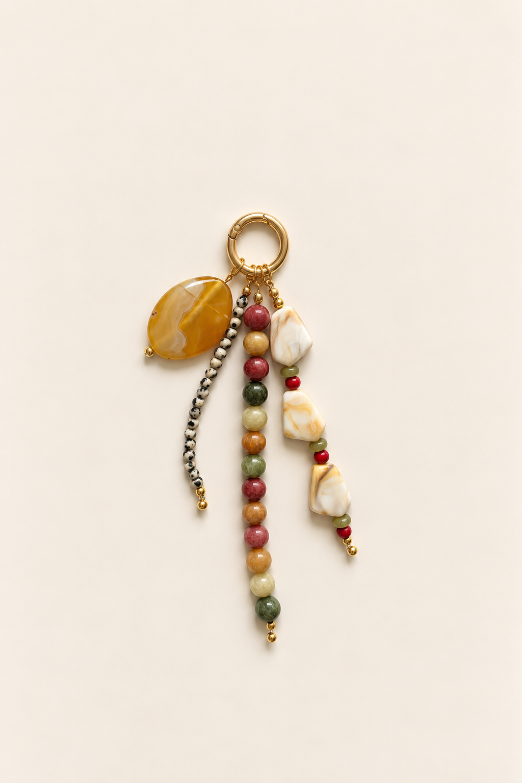 Stone Beaded Bag Charm