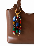 Multicolor Beaded Bag Charm Keychain