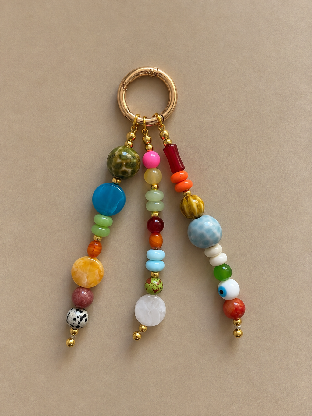 Colorful Boho Beaded Keychain Evil Eye Bag Charm