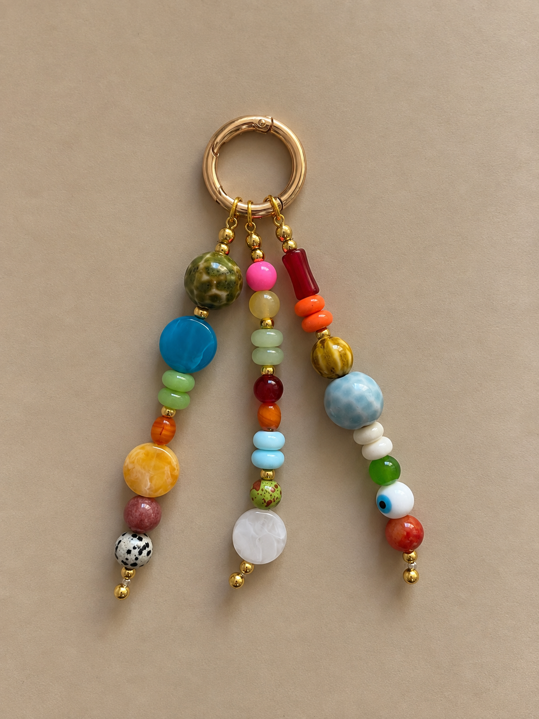 Colorful Boho Beaded Keychain Evil Eye Bag Charm