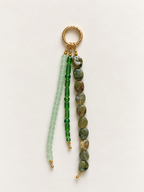 Sage Green Beaded Bag Charm Keychain