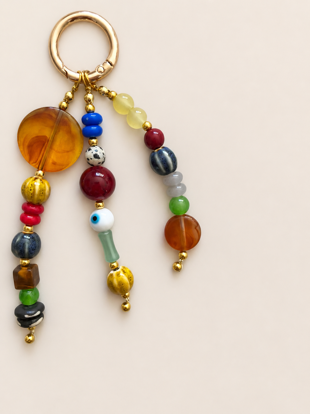 Colorful Boho Beaded Keychain Evil Eye Bag Charm