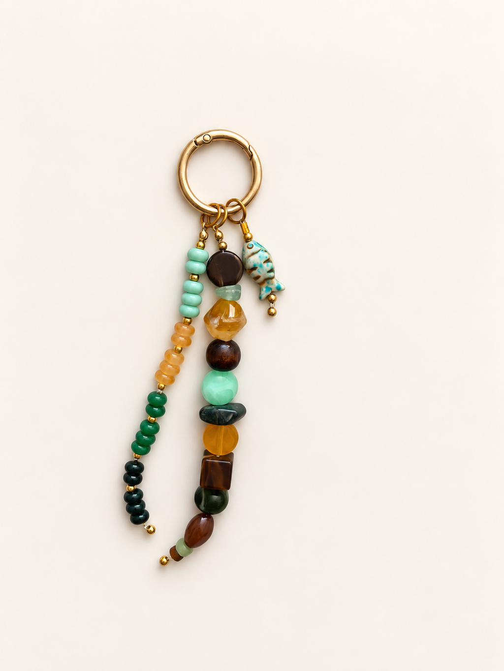 Green & Brown Fish Charm