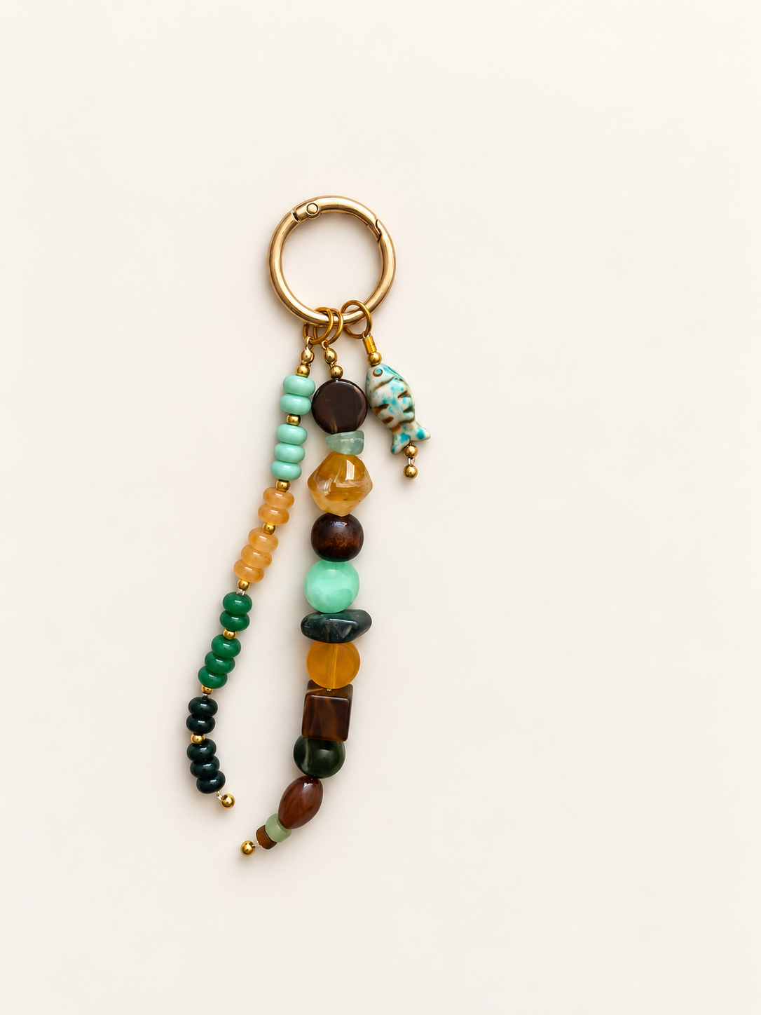 Green & Brown Fish Charm