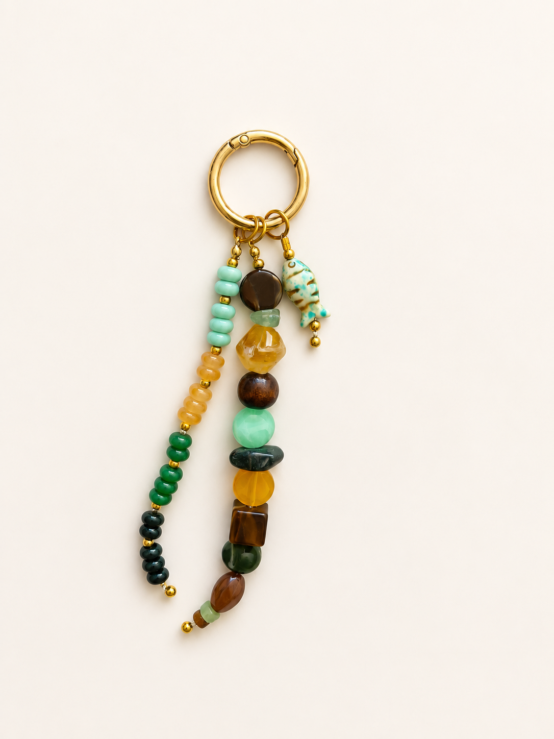 Green & Brown Fish Charm