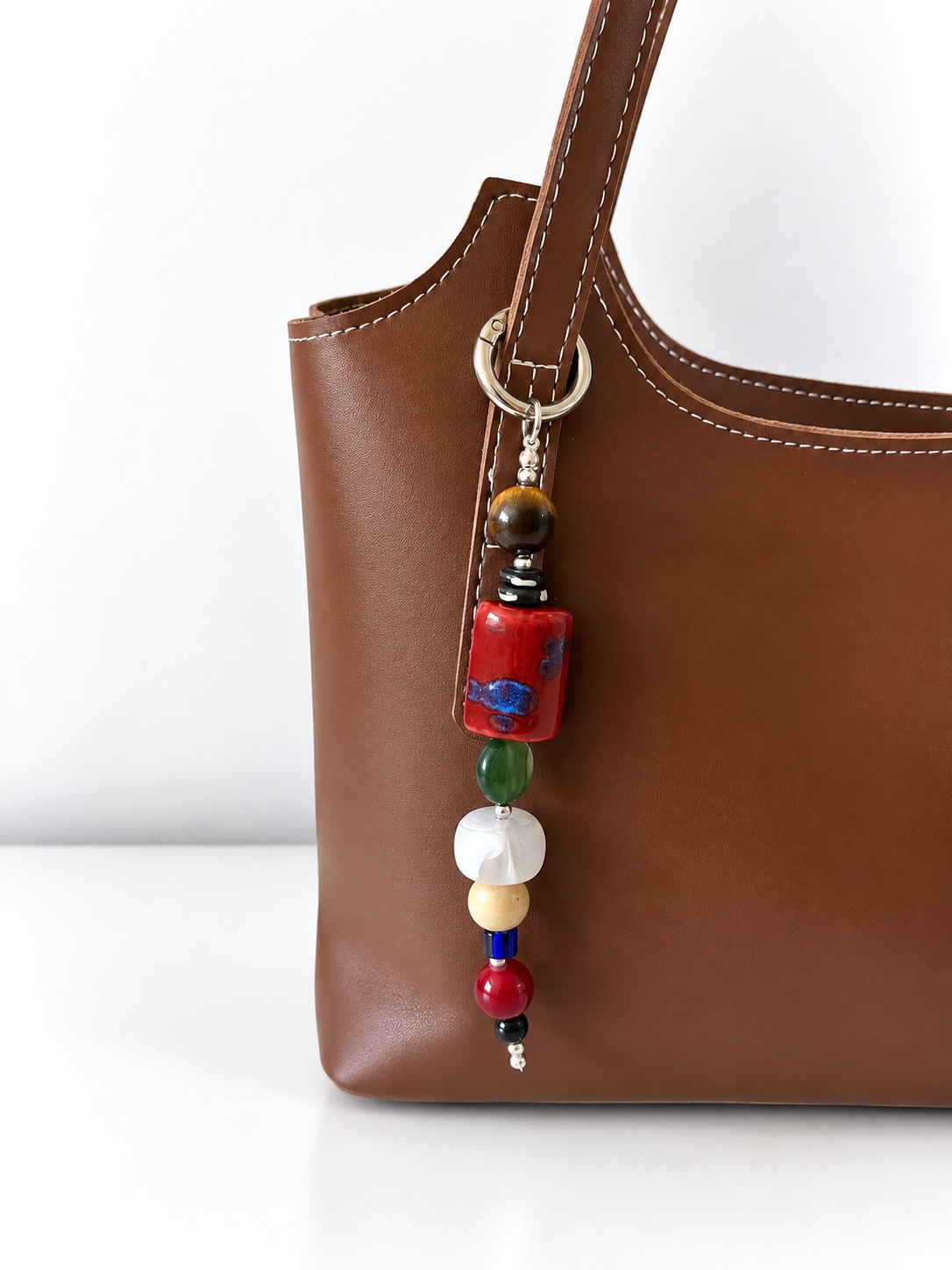 Boho Beaded Keychain Colorful Bag Charm