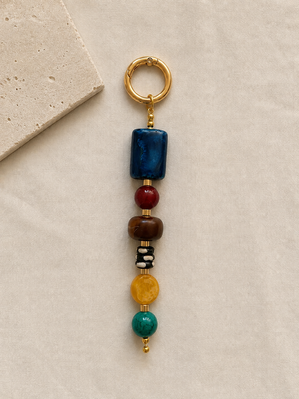 Boho Beaded Keychain Multicolor Bag Charm