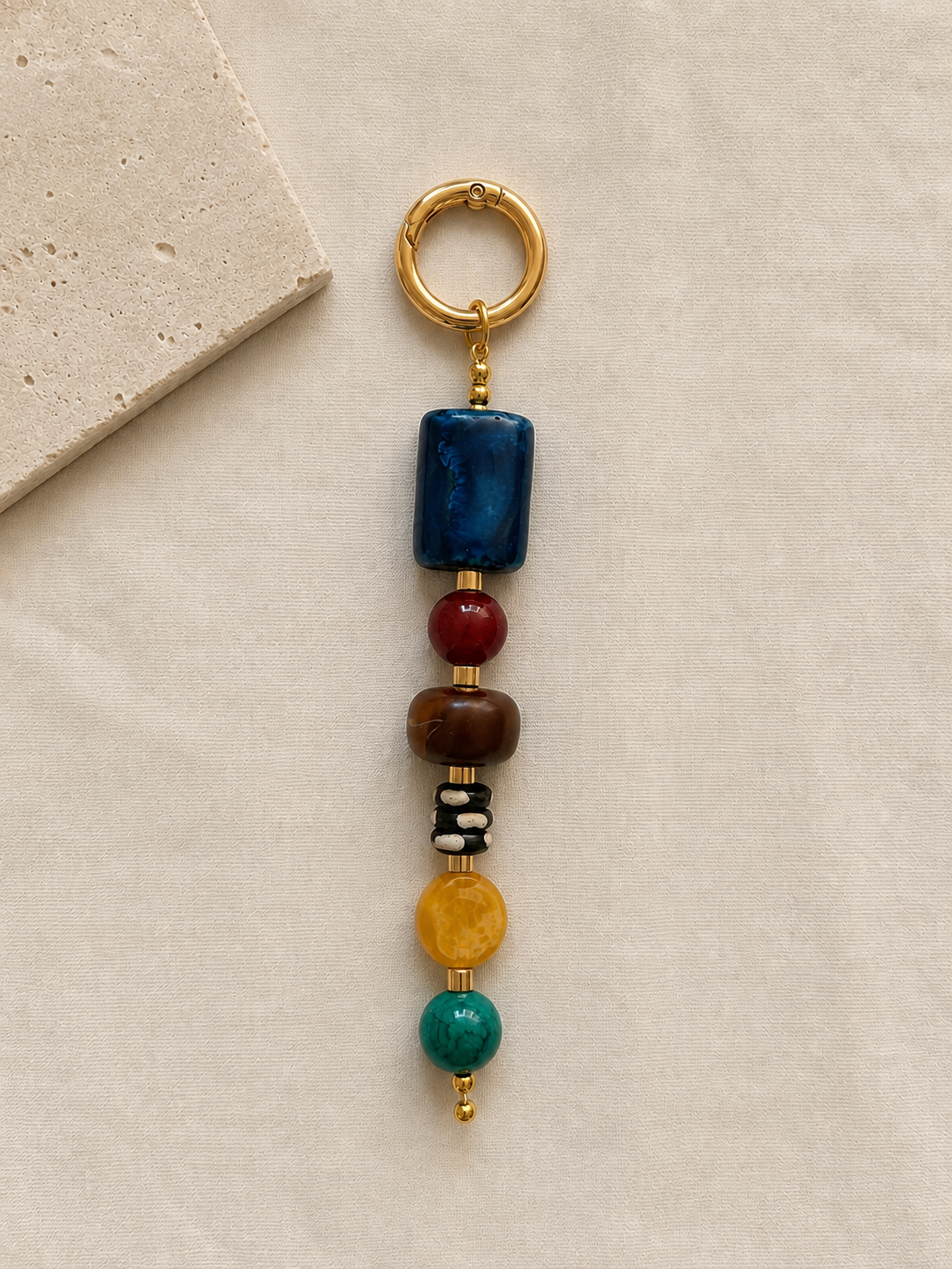Boho Beaded Keychain Multicolor Bag Charm