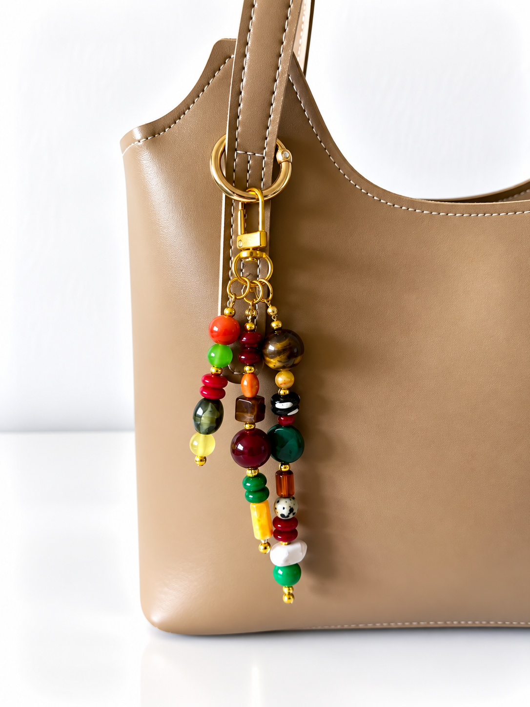 Earthy Beaded Bag Charm