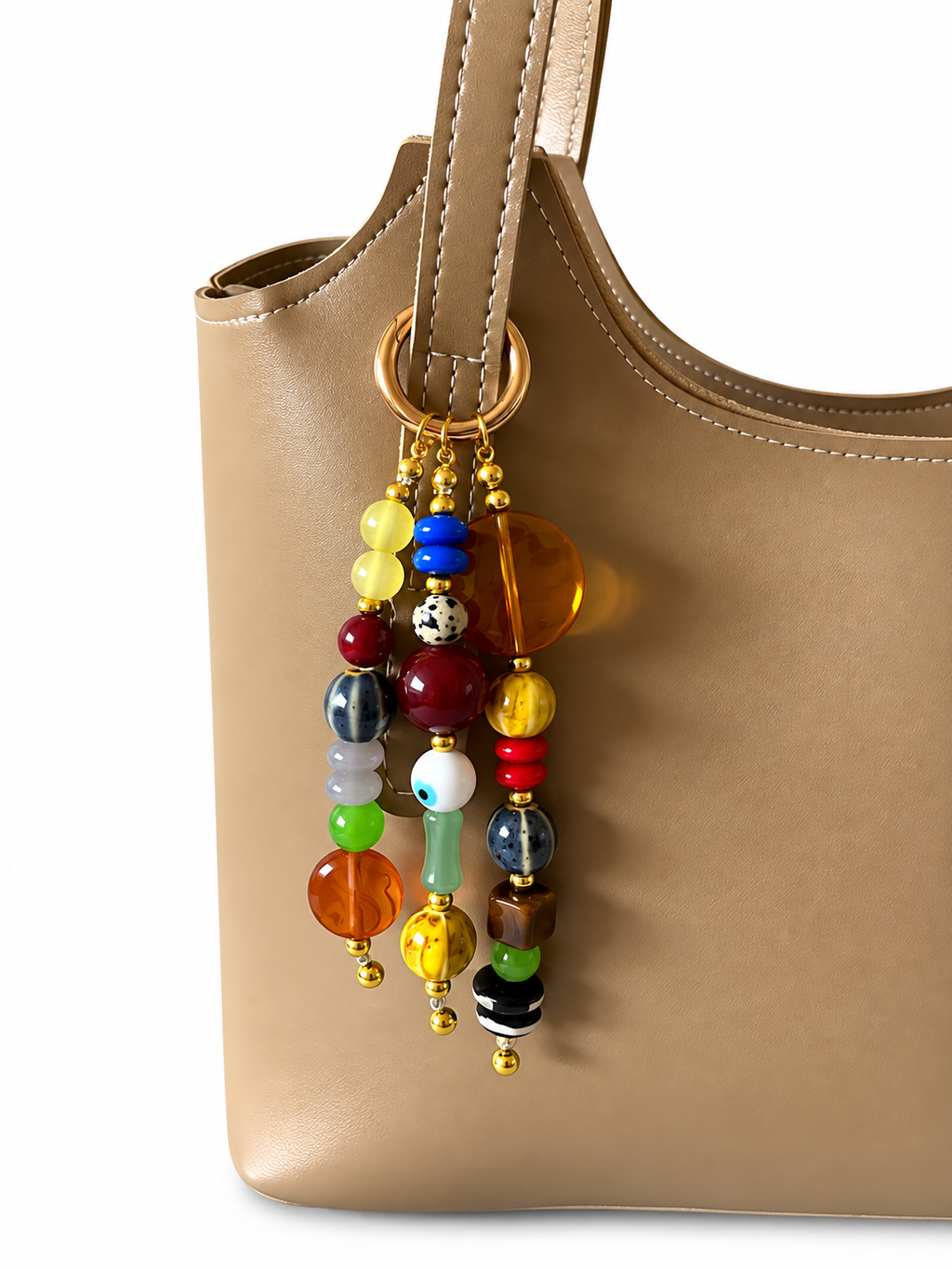 Colorful Boho Beaded Keychain Evil Eye Bag Charm