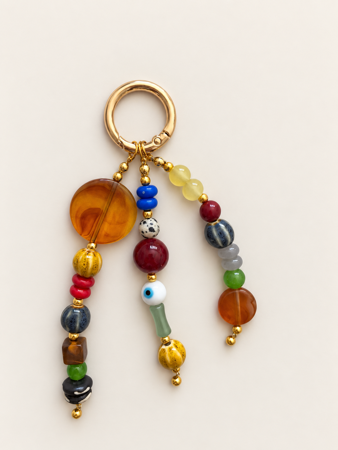Colorful Boho Beaded Keychain Evil Eye Bag Charm