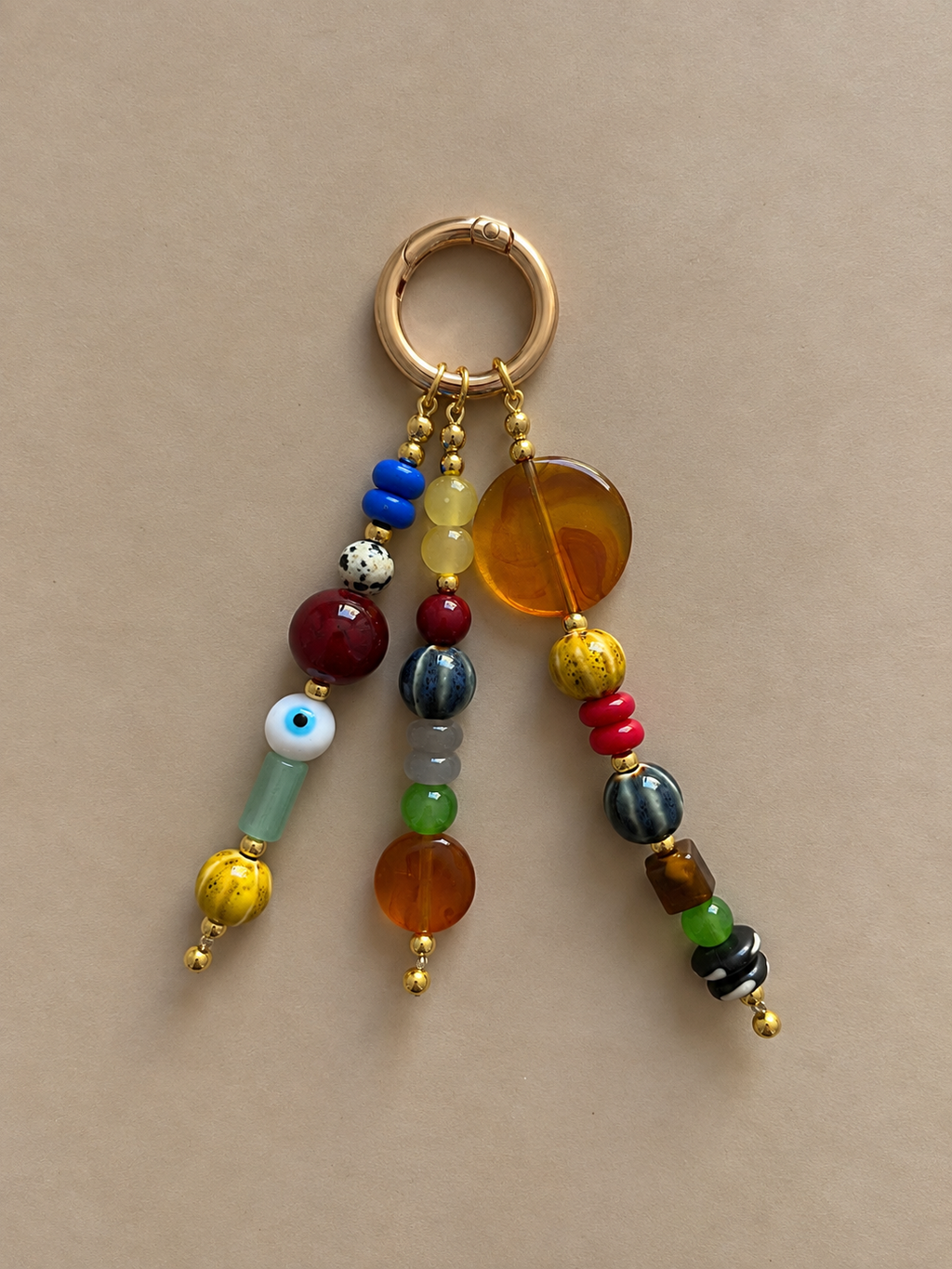 Colorful Boho Beaded Keychain Evil Eye Bag Charm
