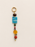 Blue Statement Beaded Keychain Bag Charm