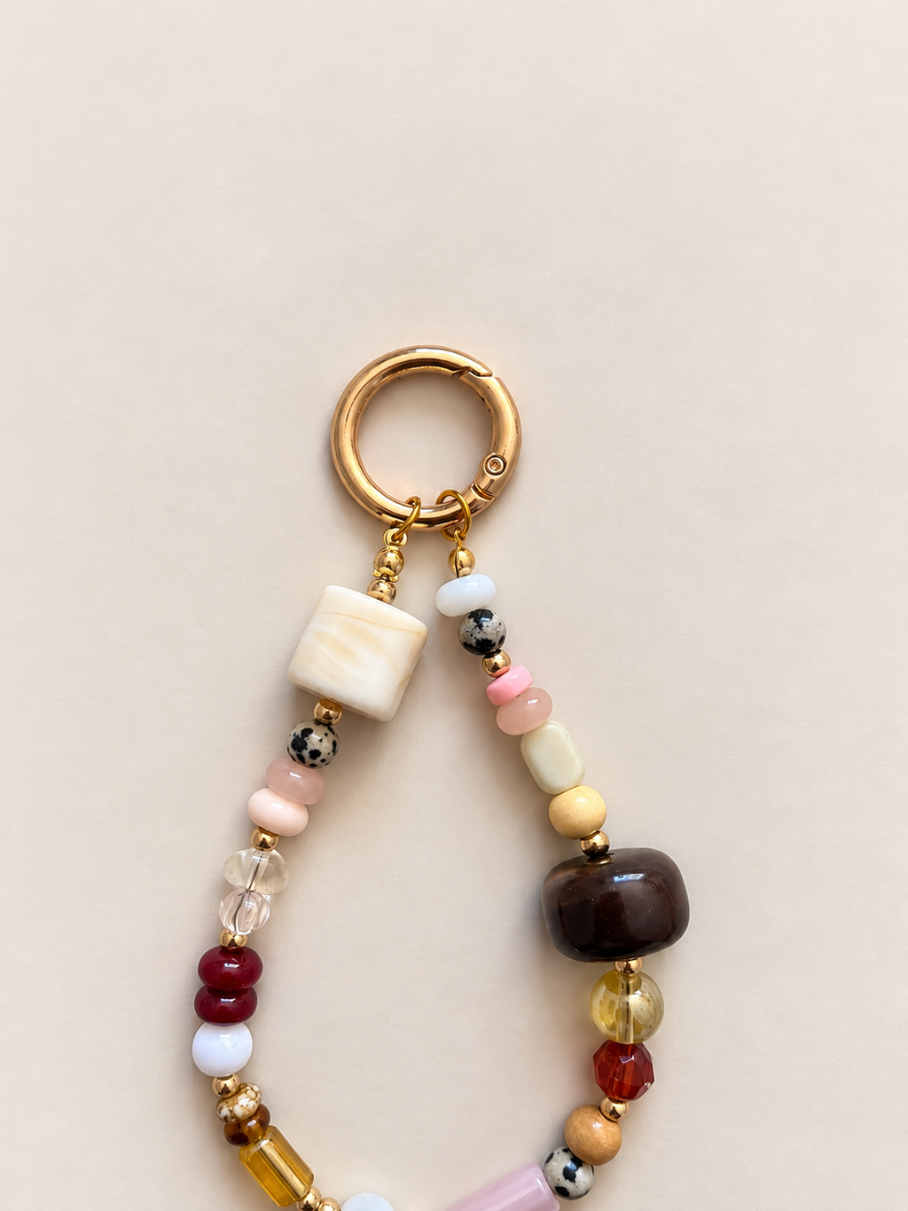 Pink & Brown Beaded Charm