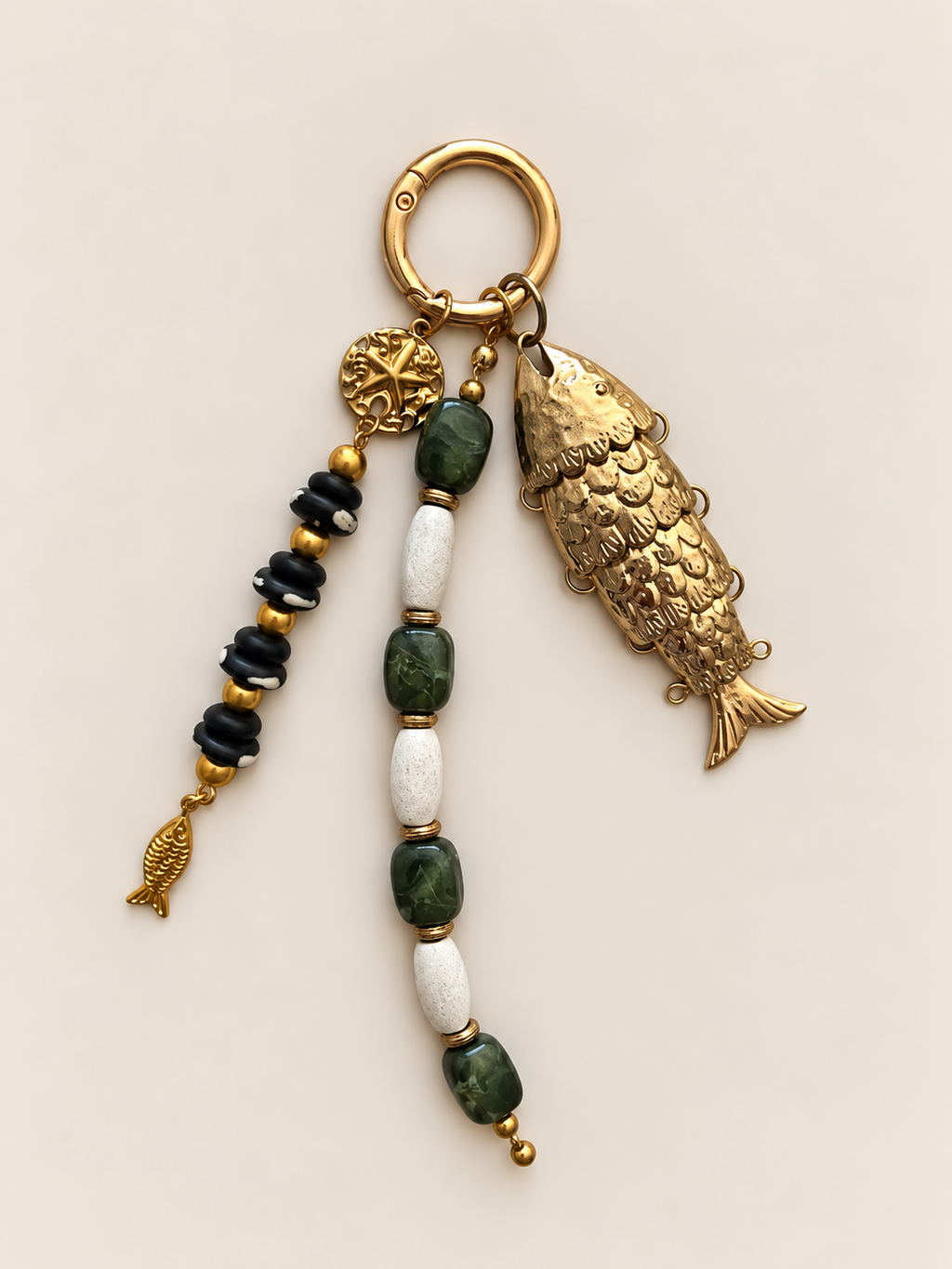 Green & Black Fish Charm