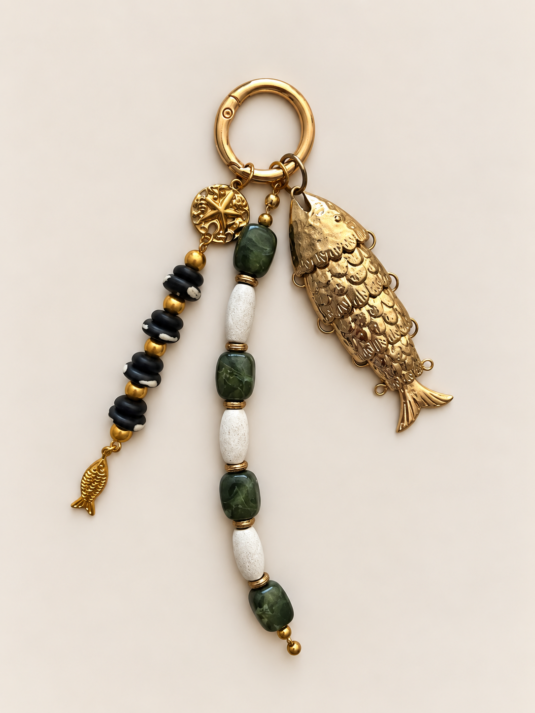 Green & Black Fish Charm