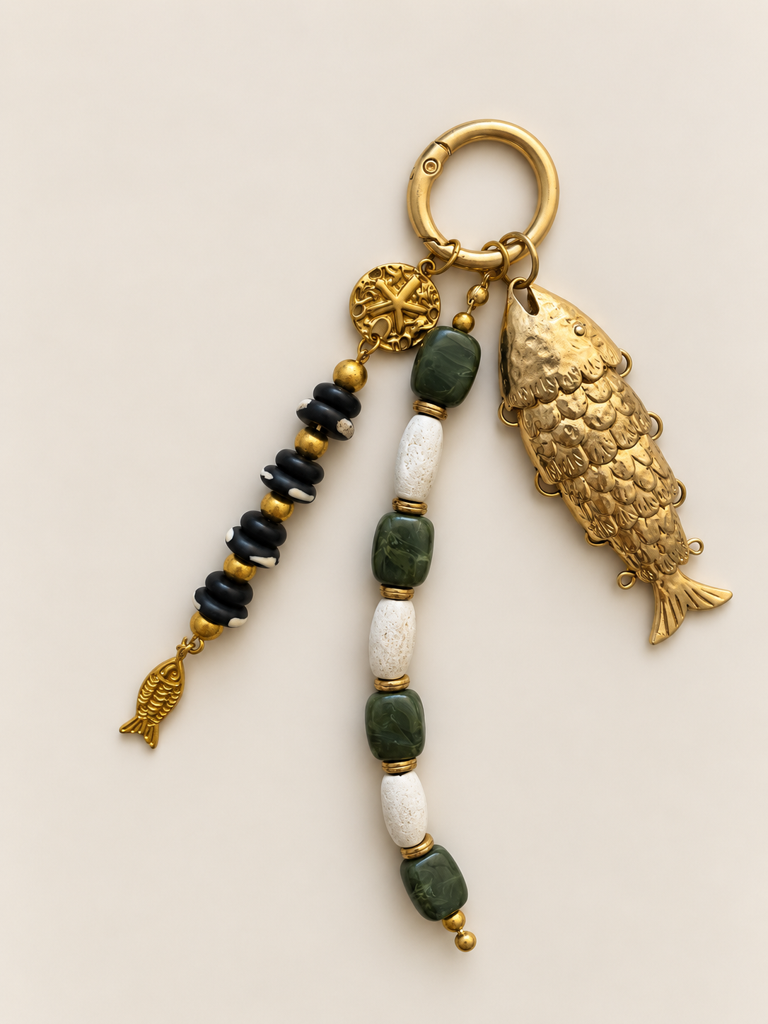 Green & Black Fish Charm