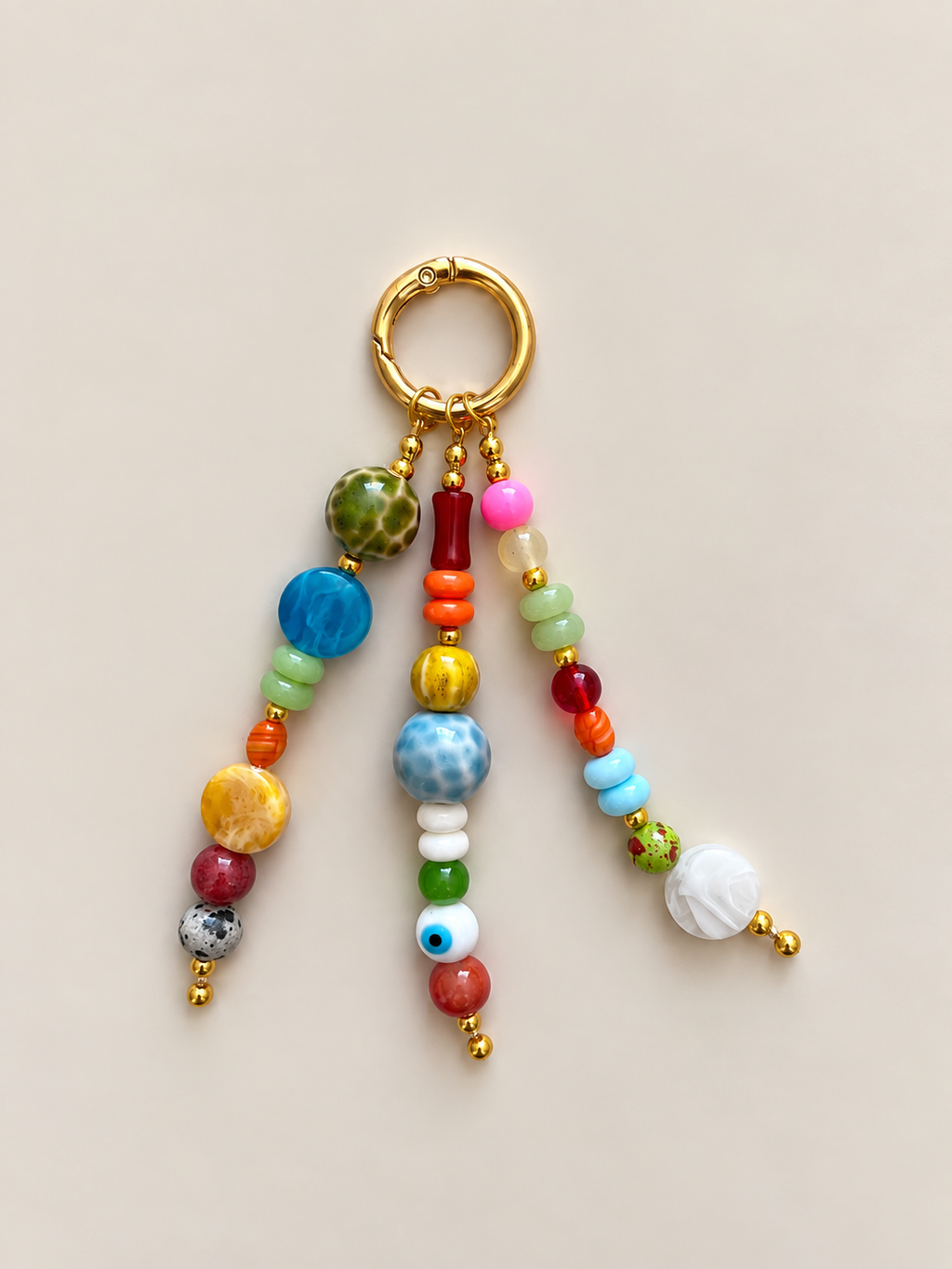 Colorful Boho Beaded Keychain Evil Eye Bag Charm