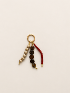 Boho Red Brown Beaded Keychain Bag Charm