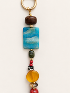 Blue Statement Beaded Keychain Bag Charm