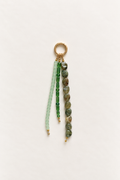 Sage Green Beaded Bag Charm Keychain