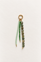 Sage Green Beaded Bag Charm Keychain