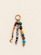 Moon Charm Multicolor Beaded Keychain Bag Charm