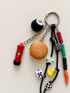 Fun Charm Keychain Burger Dice 8 Ball