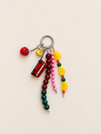 Colorful London Bus Beaded Keychain Bag Charm