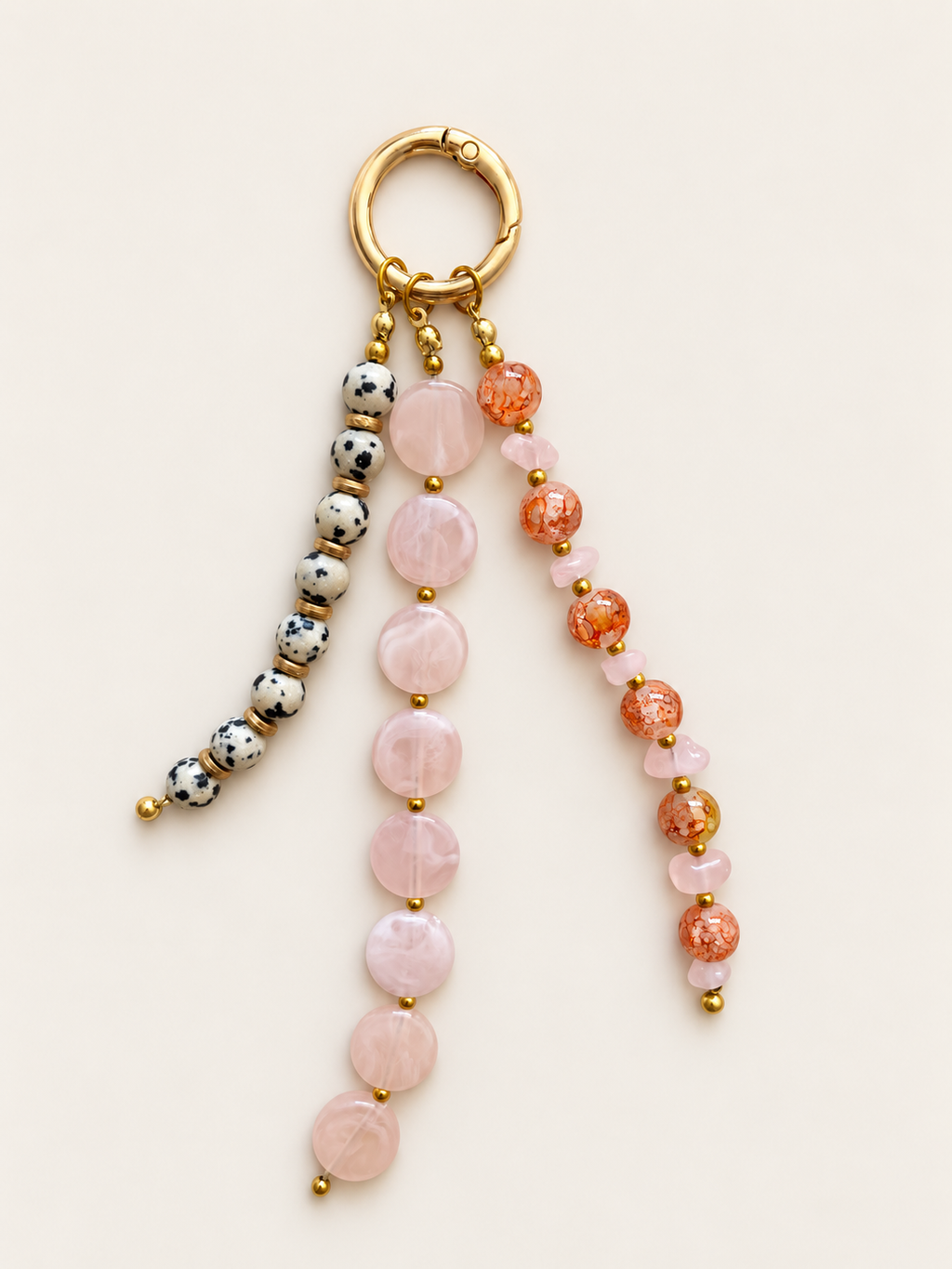 Pink Beaded Keychain Blush Statement Bag Charm