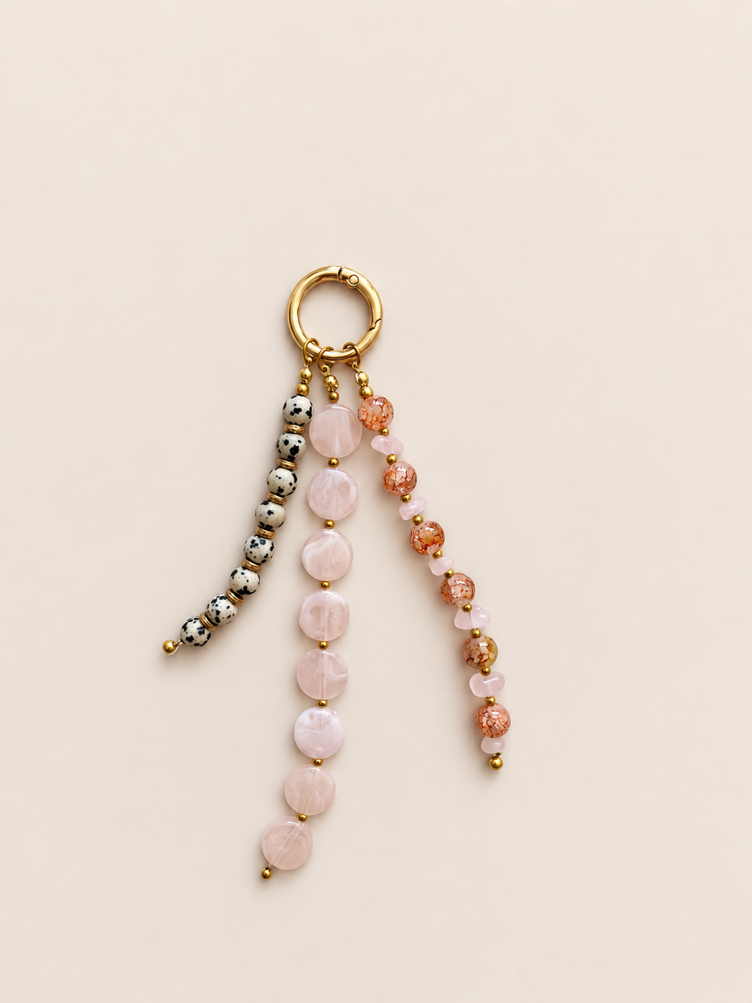 Pink Beaded Keychain Blush Statement Bag Charm