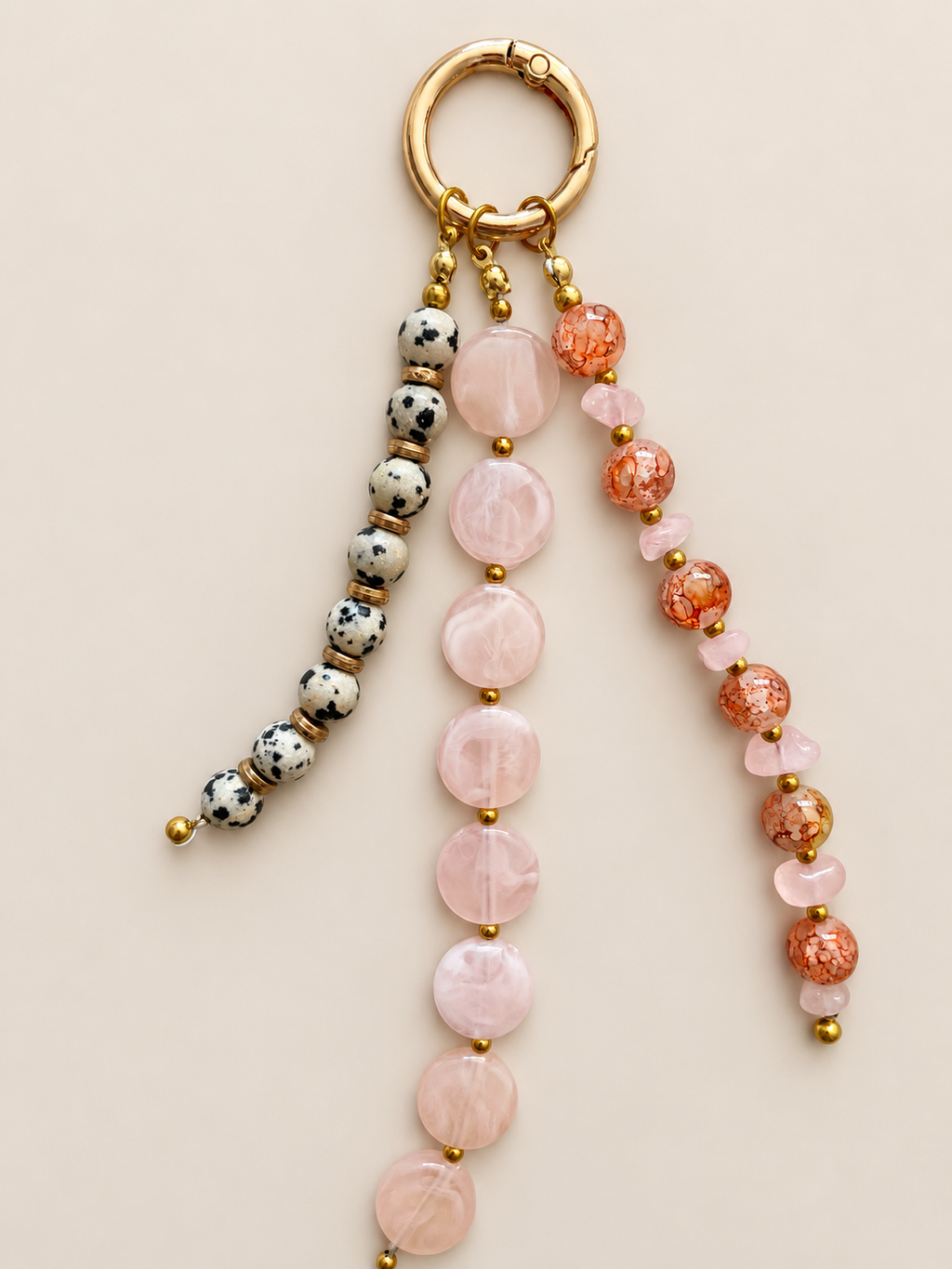 Pink Beaded Keychain Blush Statement Bag Charm