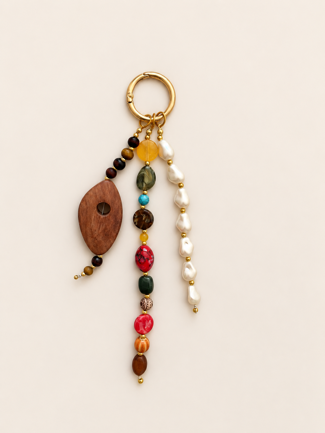 Pearl & Wood Charm