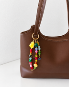 Colorful Beaded Bag Charm with Yellow Statement Bead